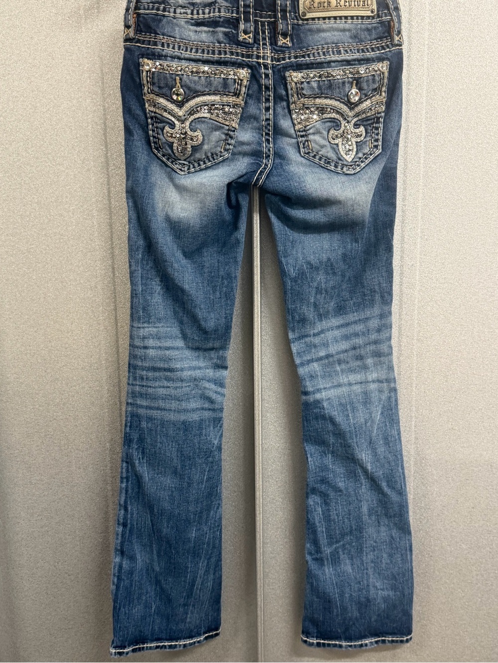 Rock Revival Embellished Bootcut Jeans Y2K Low Rise Size 25 - Picture 4 of 10